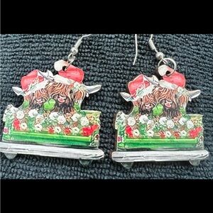 Christmas Cow Earrings